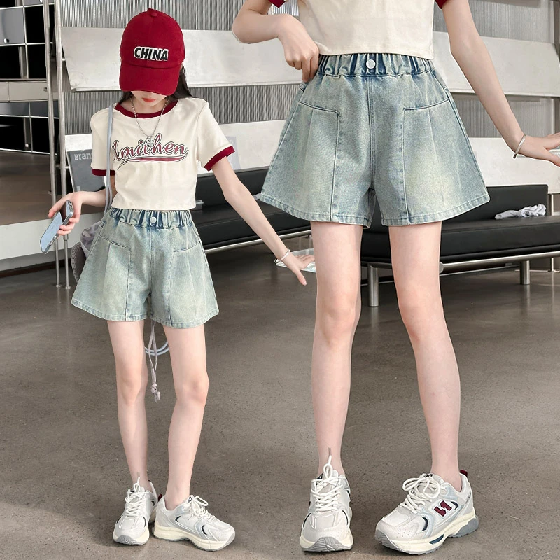 女童牛仔短裤夏季薄款新款2025爆款6-12-15岁女孩大儿童装中裤子