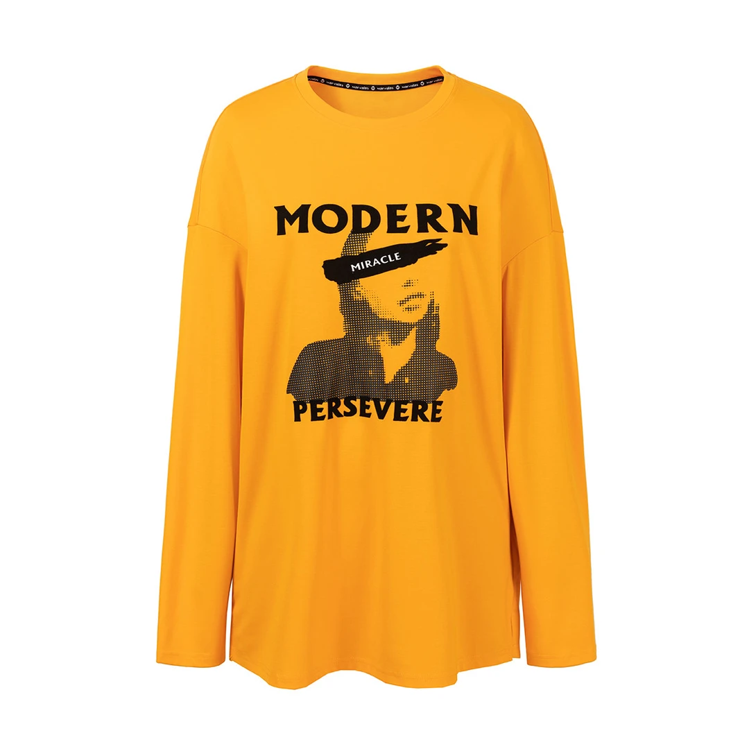 【婷婷专属】百搭圆领卫衣女印花潮流长袖上衣330937-95175