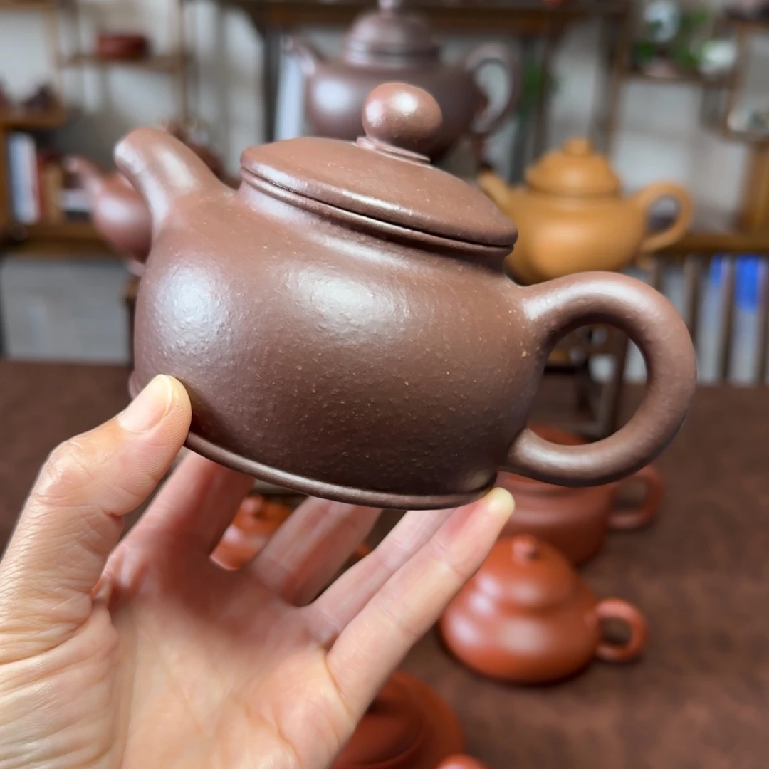 极***！茶壶紫砂手工泥底槽青玉竹半手工