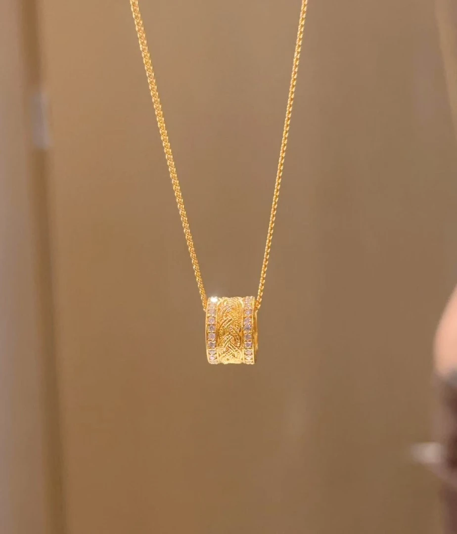 足金999 镶嵌麦穗小蛮腰吊坠（不含链）