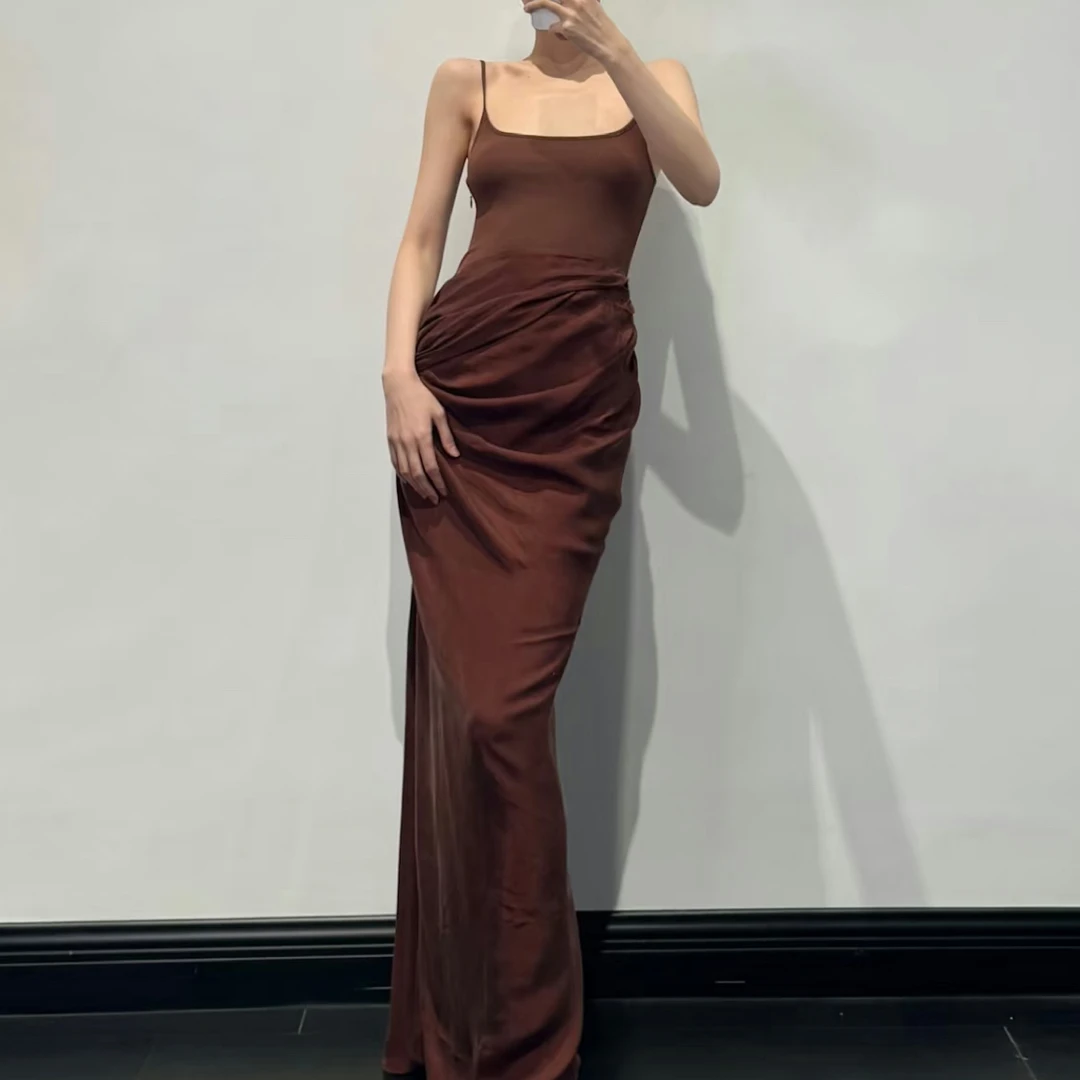 海女25SS-DS19C2拼接吊带裙