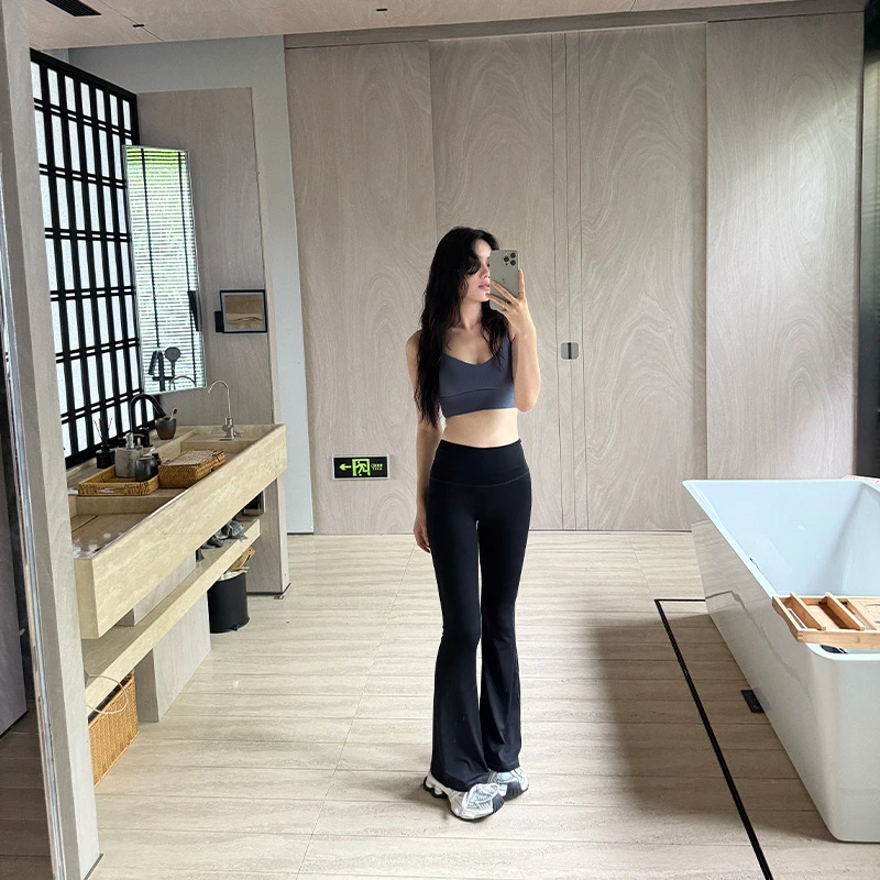Seyora【曲蔓】高腰提臀运动健身阔腿裤外穿微喇叭打底裤K33880SY52