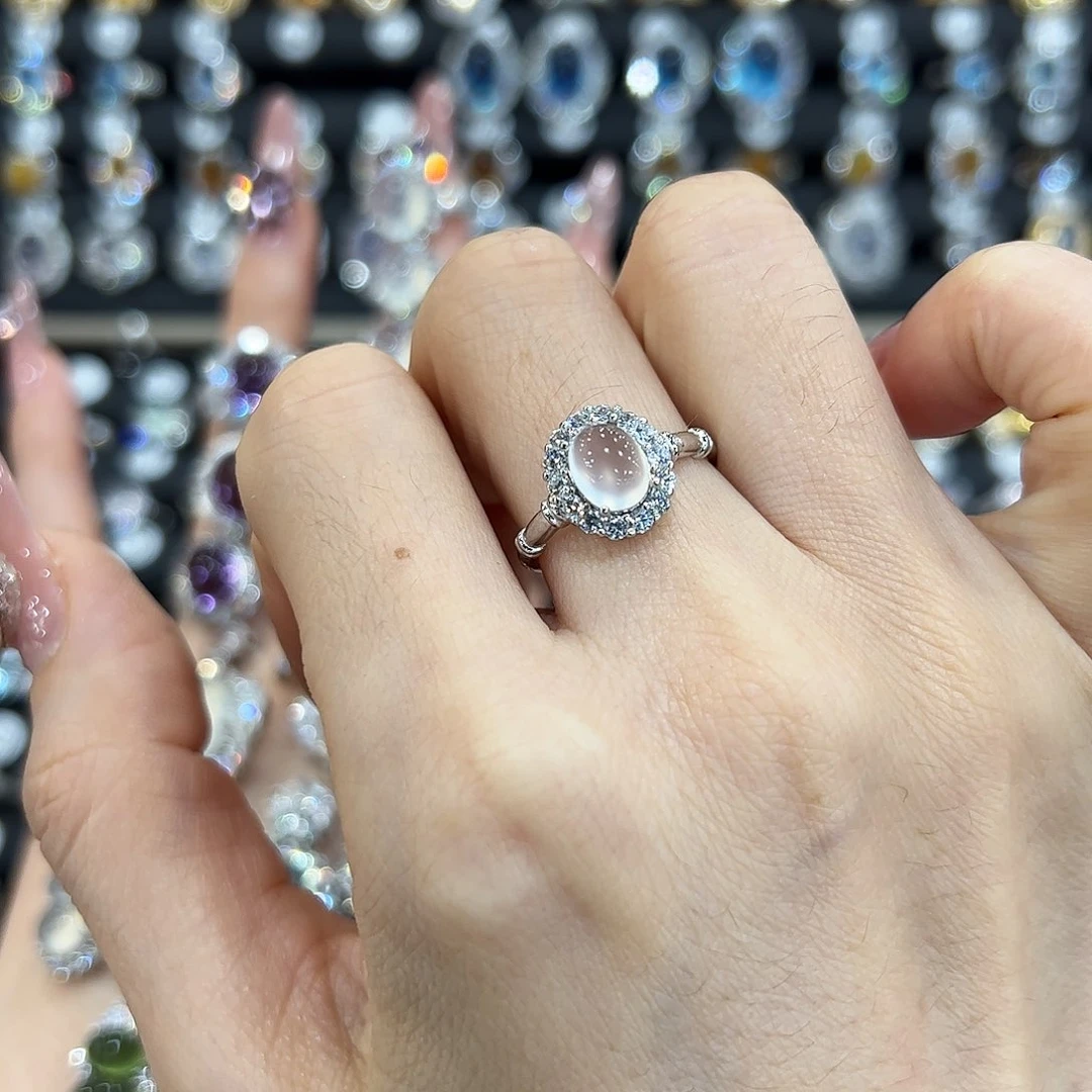 岫玉银S925镶嵌戒指皮****丘