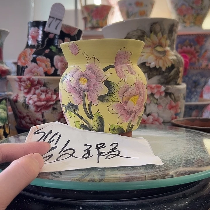 景德镇幸运花盆手绘韩式花盆