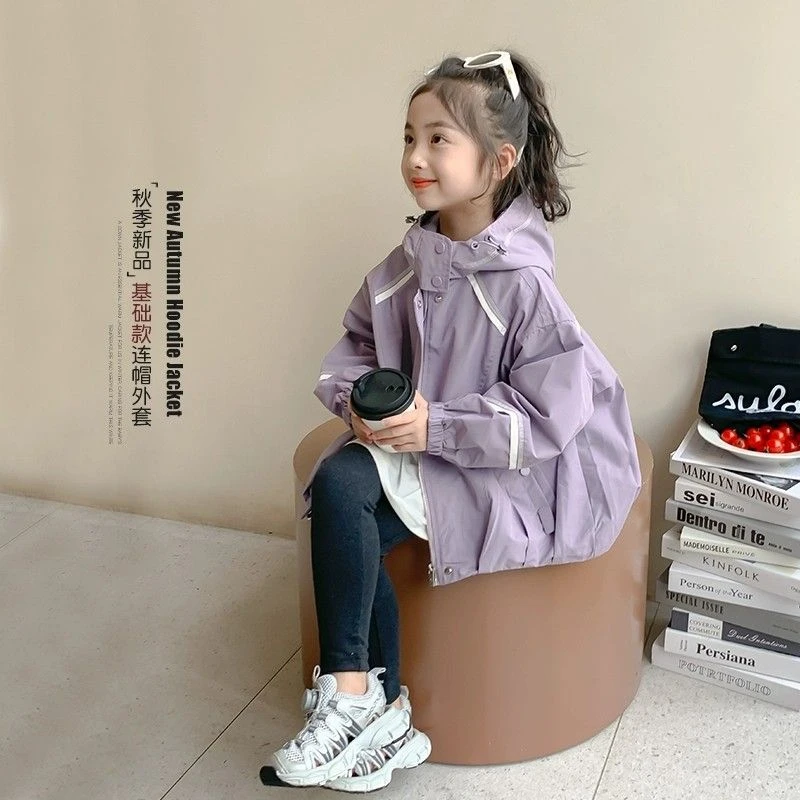 女童外套春秋款2025新款童装宝宝风衣春装连帽上衣洋气儿童冲锋衣