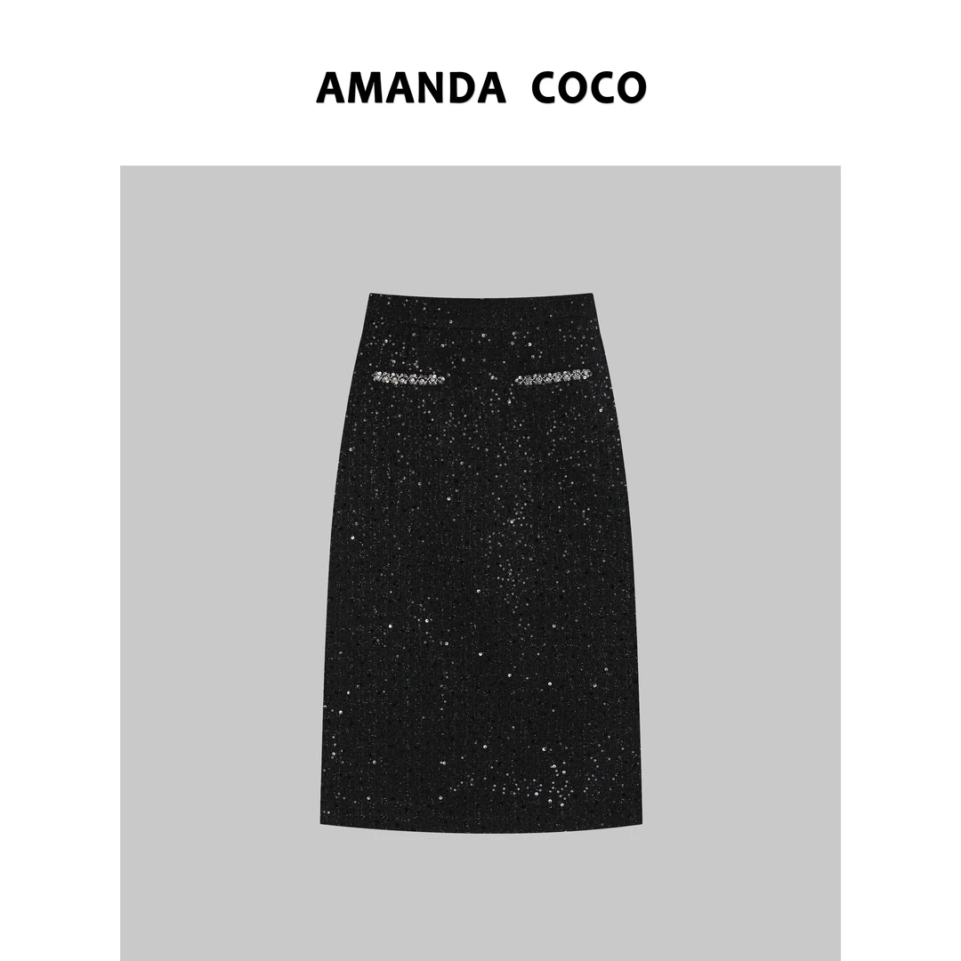 设计师款~高定串钻亮闪显瘦裙子