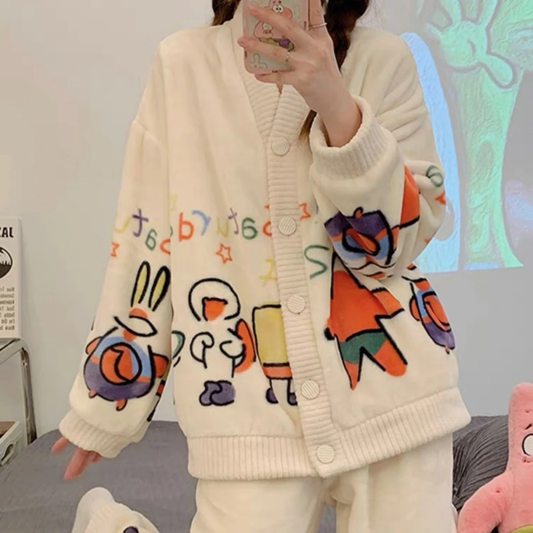 【派大星套装】秋冬季加绒加厚外穿保暖套装家居服