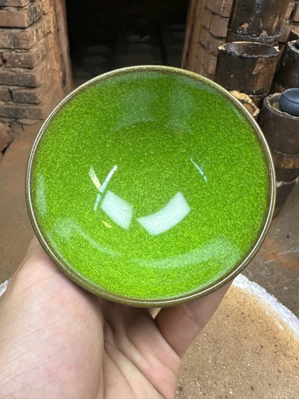 绿冰裂-建盏主人杯复古