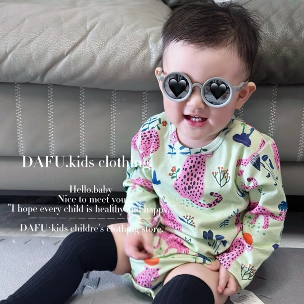 DAFU原创·野性甜心·宝宝小众可爱纯棉长袖包屁衣卡通柔软白搭
