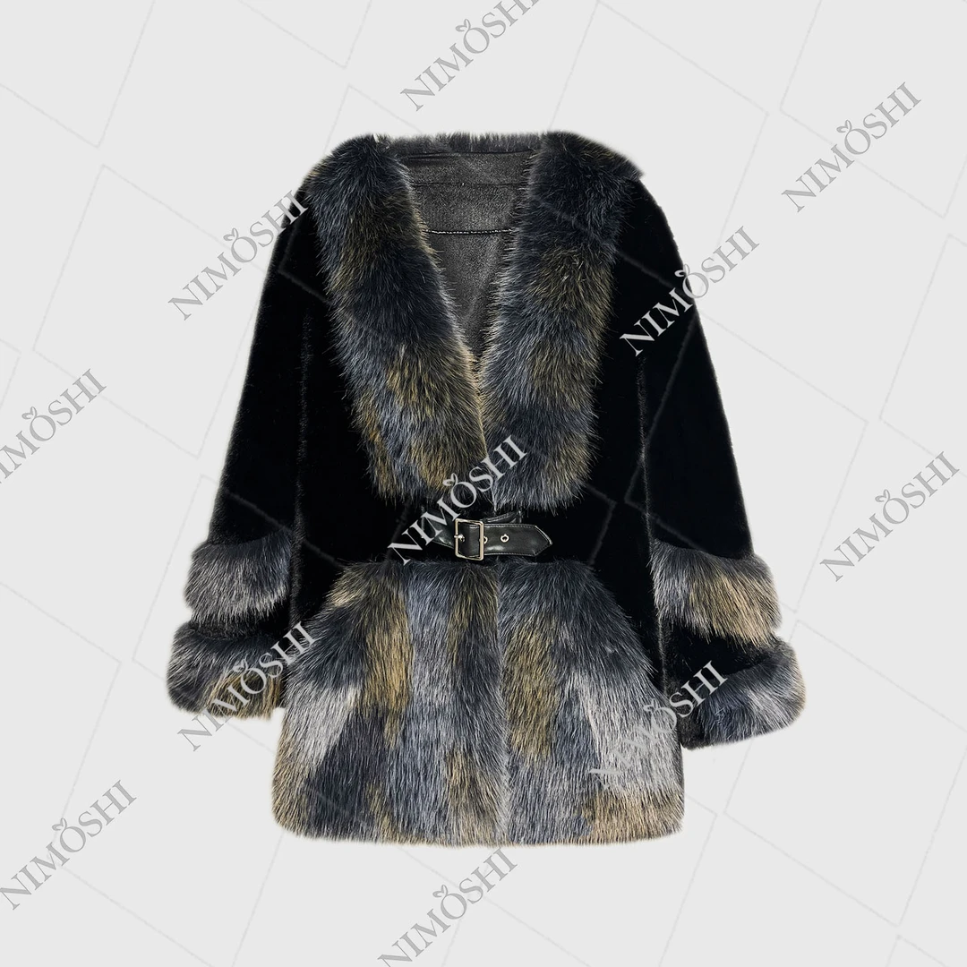 人造皮草   NIMðSHI【莎莎】轻奢时尚百搭款毛外套女L5022