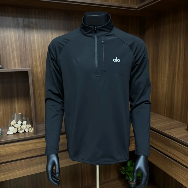 秋冬长袖半拉链男士风休闲卫衣跑步速干长袖立领舒适透气字母T恤