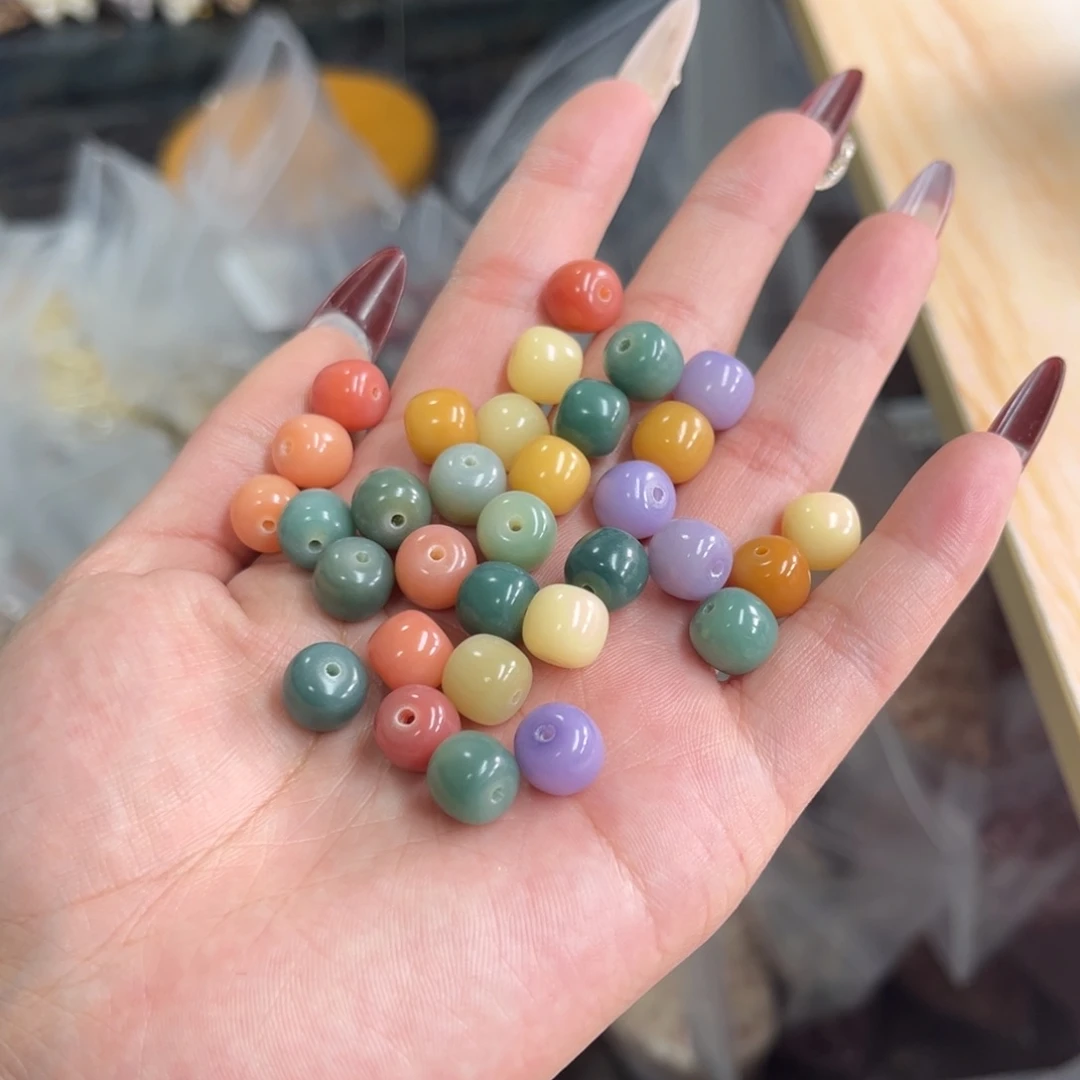 白玉菩提吊坠q10mm120颗 彩虹珠
