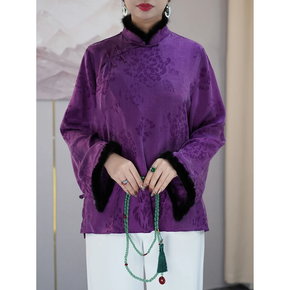 中国风衬衫高级感时尚上衣胖妹妹大码女装新中式新款别致漂亮衣服