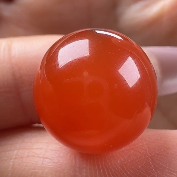 木***易南红玛瑙未镶嵌圆珠15.7