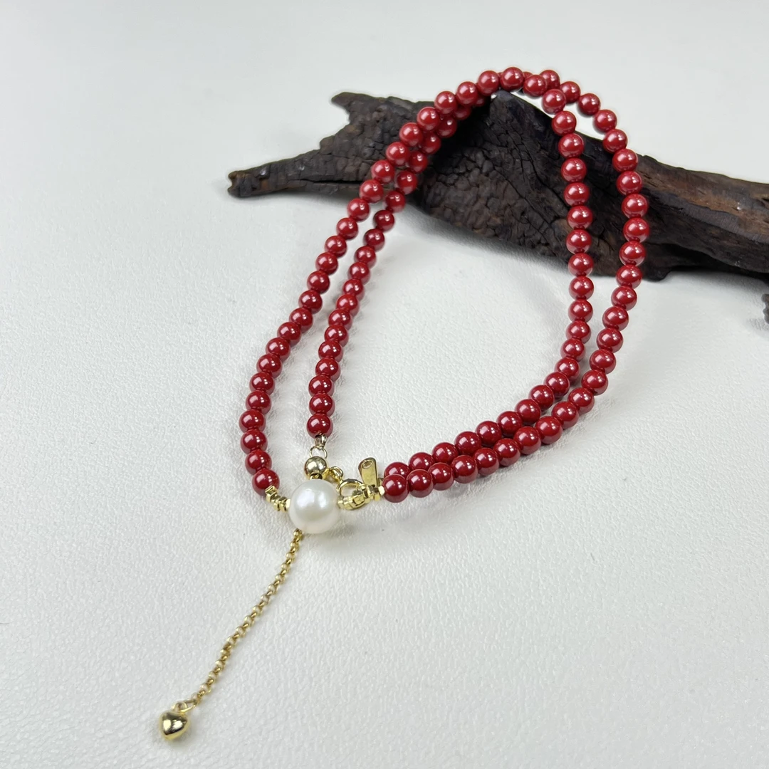 含辰砂工艺品【铭记珠宝】朱砂DIY项链9-2DM125H316【多样性发一】