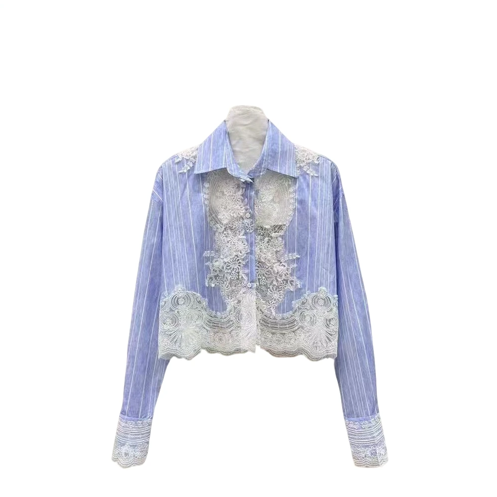 072蕾丝镂空气质衬衫