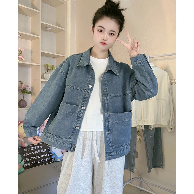 复古牛仔外套女秋季新款韩版慵懒风高级感宽松休闲夹克洋气上衣潮