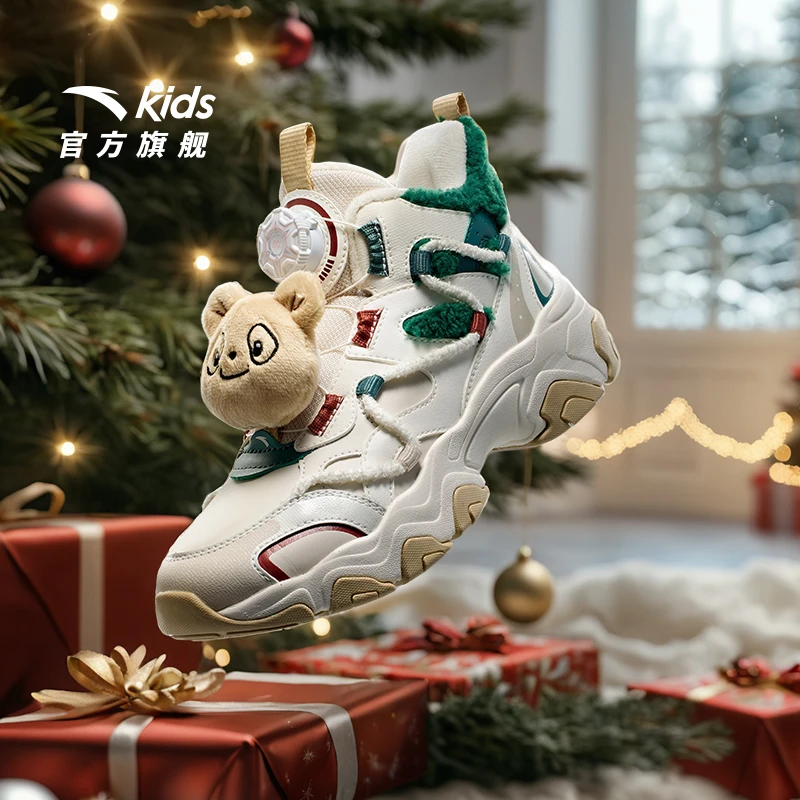 安踏儿童女大童棉鞋2025冬季新款舒适保暖青少年御寒加绒休闲棉鞋