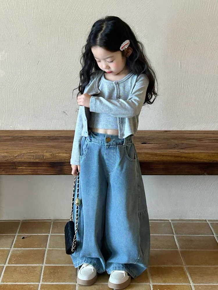 女童炸街套装春装2025新款小公主春秋款洋气时髦牛仔裤春季两件套