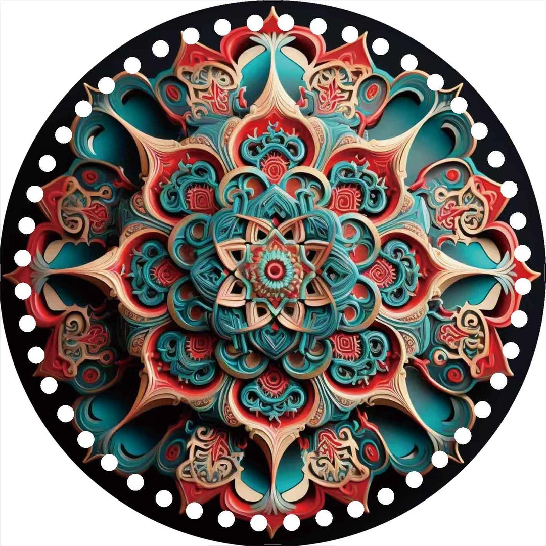 七七家3毫米18—30厘米双面印花曼陀罗系列亚克力板手工编织材料