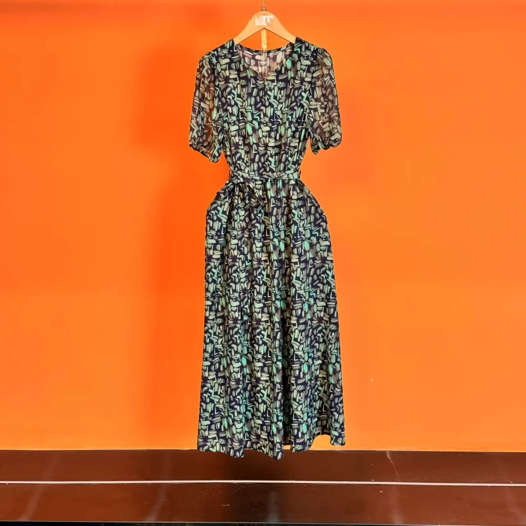 【老杨专属】2025夏季新款法式优雅设计师款收腰显瘦连衣裙-5502-53