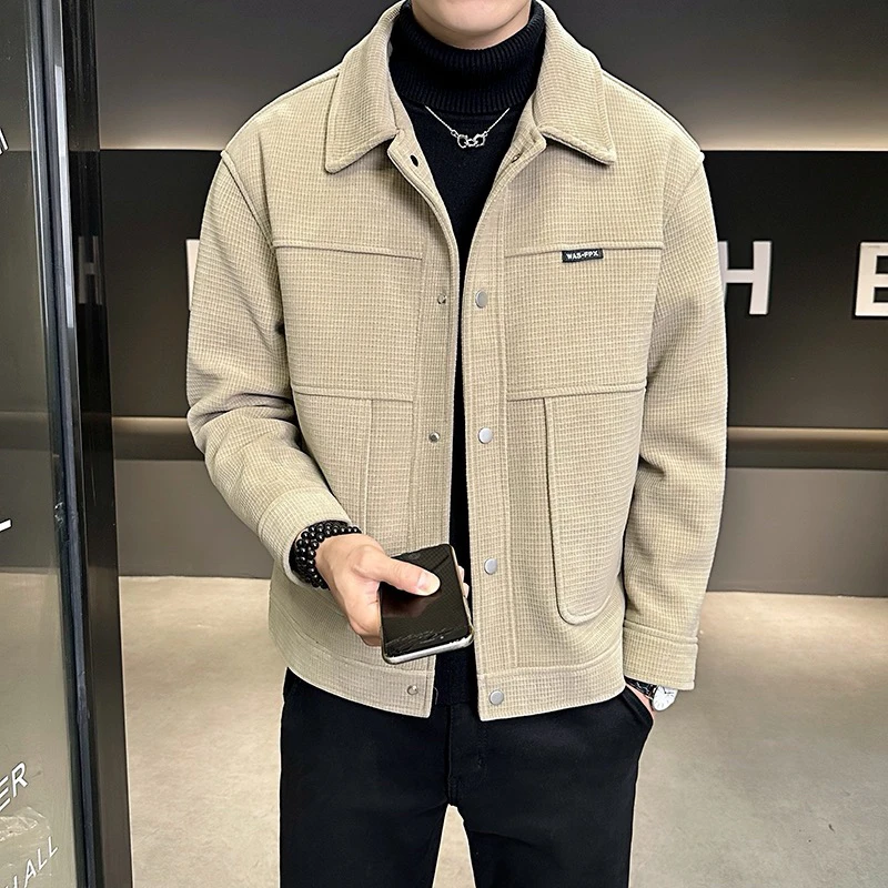 YL不起球不变形高品质秋冬新品男士翻领短款夹克外套上衣潮流百搭