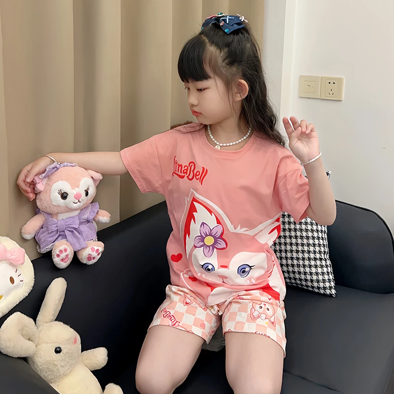 夏季儿童睡衣短袖纯棉可爱小女孩2025新款大童宝宝夏天家居服套装