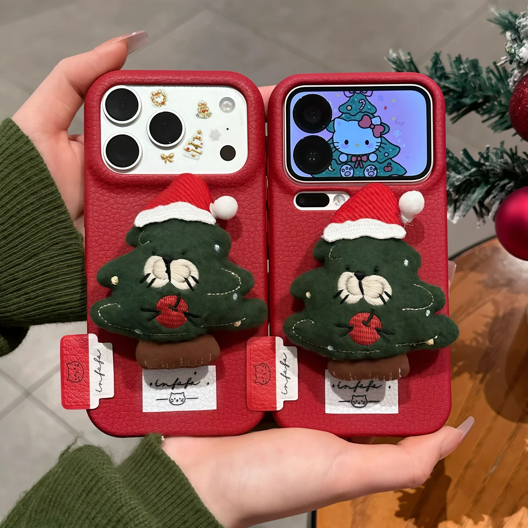 欧克里里毛绒圣诞树标签适用苹果17/16手机壳华为vivoppo小米1514