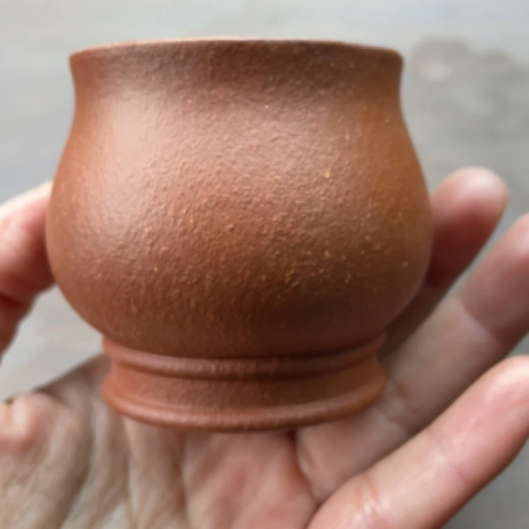 宜兴紫砂茶杯原矿100cc自己做的手工杯 降坡泥小容量主人杯