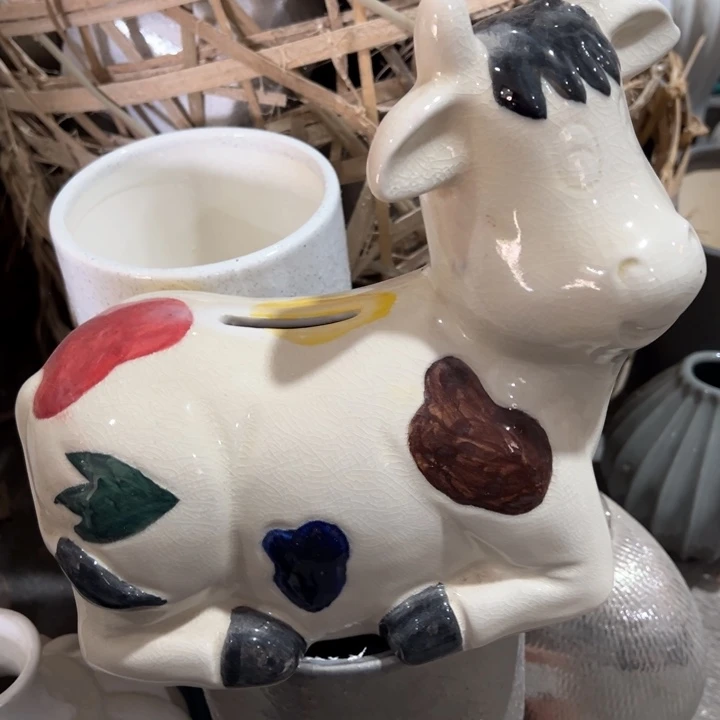 陶瓷花瓶摆件外贸出口微瑕捡漏宽24公分干裂底部