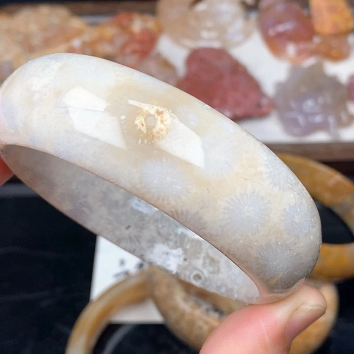 硅化珊瑚（珊瑚玉）手镯未镶嵌60