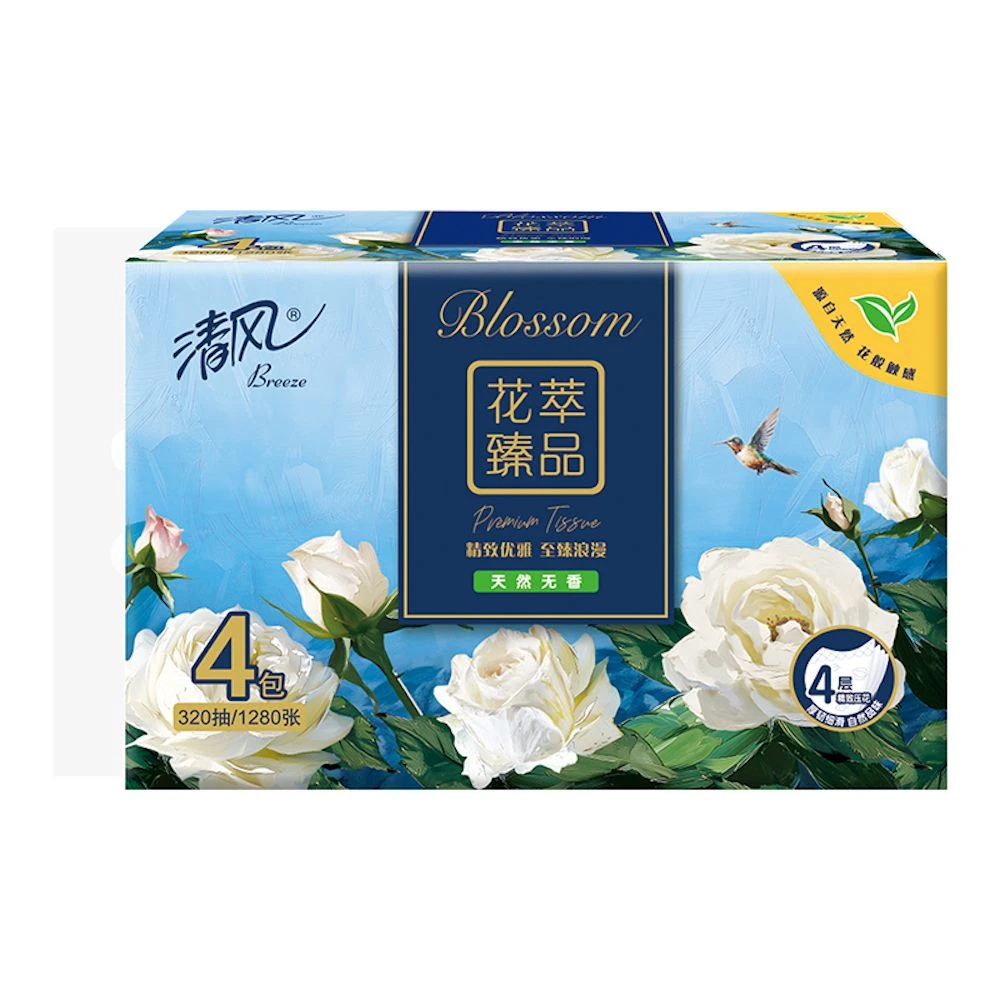 清风 花萃臻品抽取式面巾纸 约200g/包