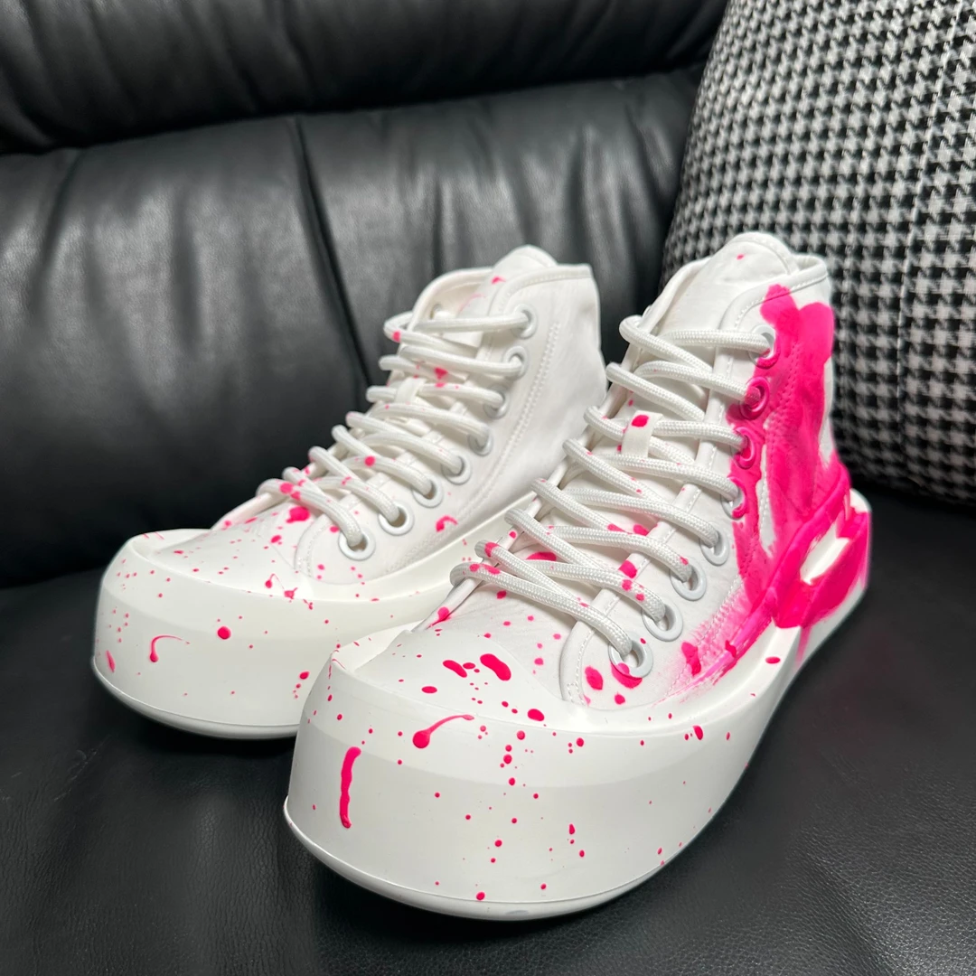 小众设计板鞋运动鞋时尚休闲百搭厚底手绘男士潮流低帮简约中帮鞋