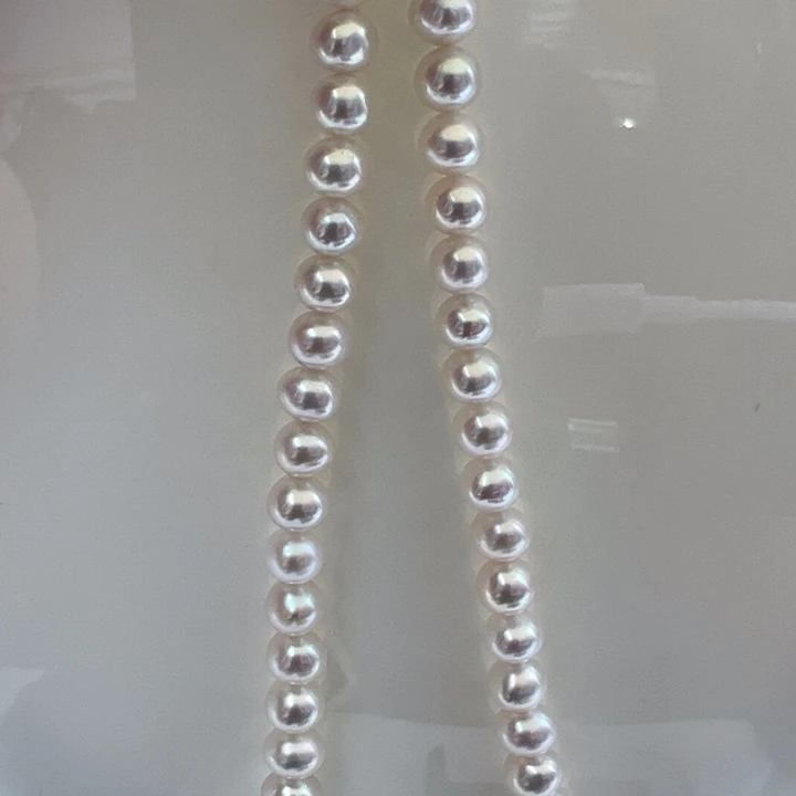 淡水珍珠银S925镶嵌颈饰淡水珍珠6-7项链