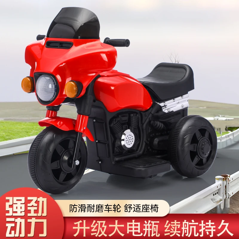 充电款电动摩托车可坐可骑带蓝牙音乐灯光男宝女宝礼物玩具车