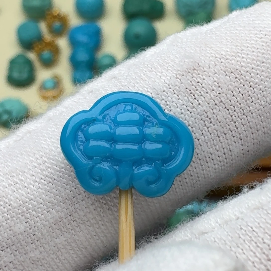 绿松石未镶嵌平安锁牌13.2