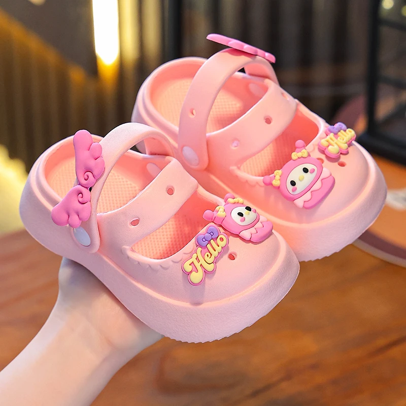 女童凉鞋夏季新款小孩公主鞋女童洞洞鞋室内外宝宝浴室凉拖鞋