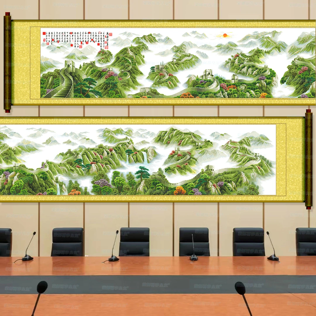 蒙娜丽莎皇室十字绣盛世中华11米长卷风景画大气经典收藏手工线绣