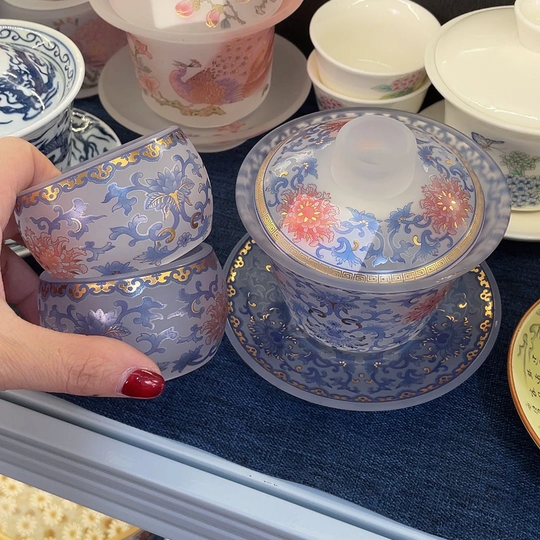 陶景德陶瓷盖碗茶具