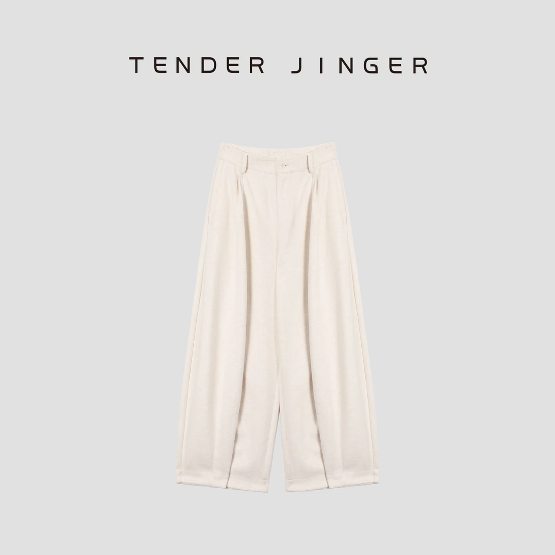 Tender Jinger｜线下专供  立体褶皱显瘦休闲阔腿裤T54JMJ50252