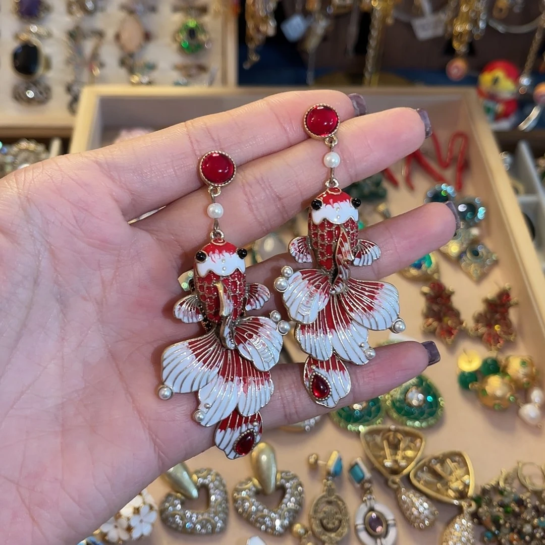 黄铜925银琉璃耳钉孤品