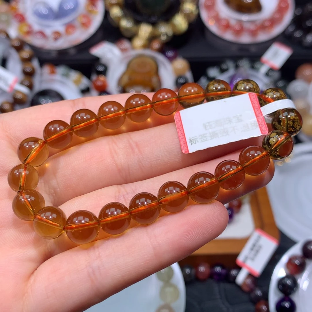 水晶手链未镶嵌黄水晶8.5mm