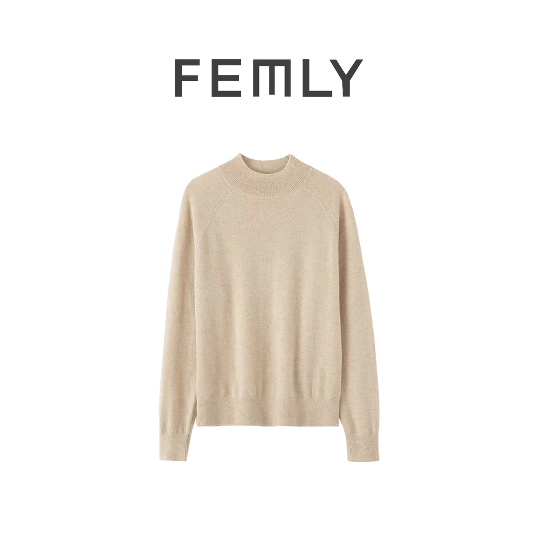 FEMLY/法曼丽 简约百搭气质羊毛针织衫JD85496