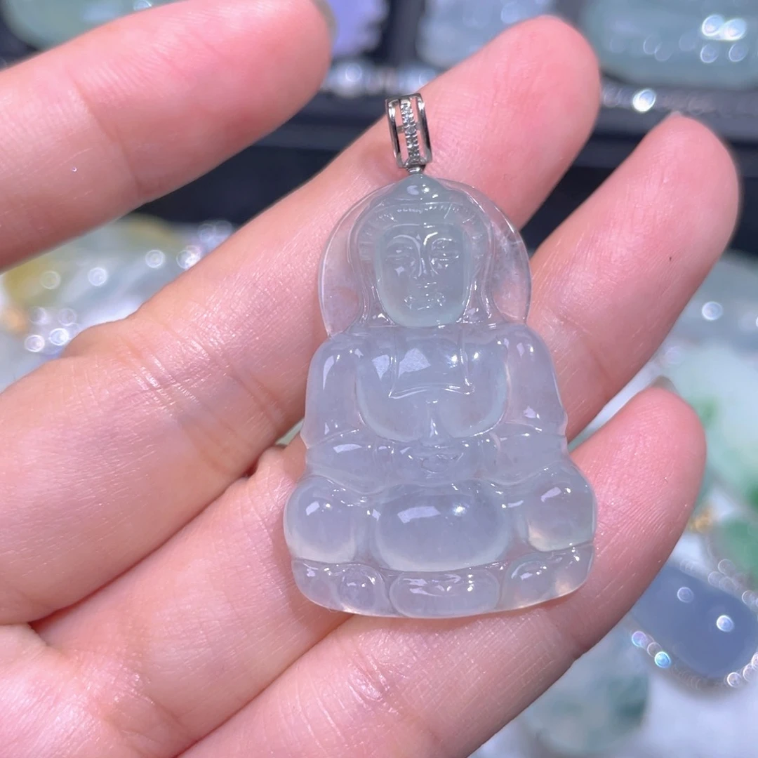 颈饰18K金镶嵌翡翠翡翠