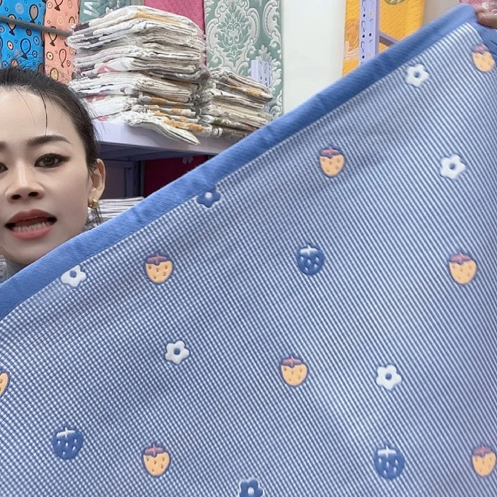 棉蓝色小草莓纯棉