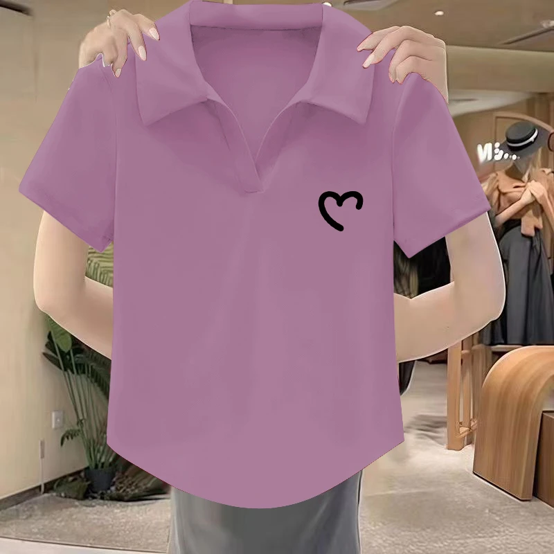 短袖polo时尚韩版显瘦女士女款夏装上衣夏季百搭休闲洋气打底衫