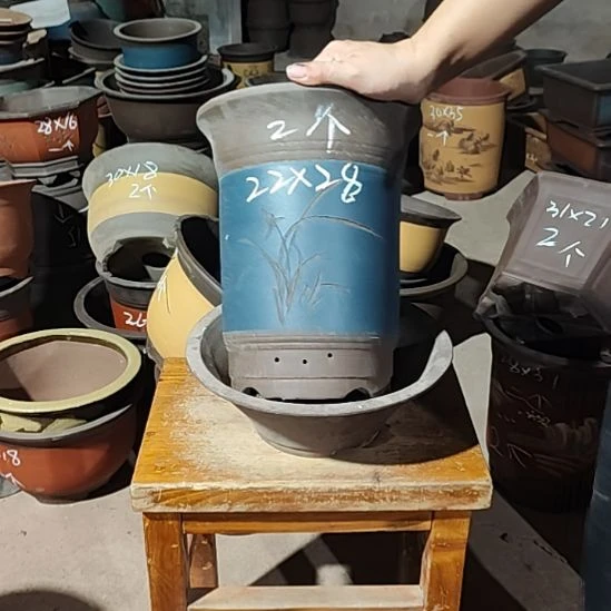 宜兴紫砂花盆清仓处理花盆