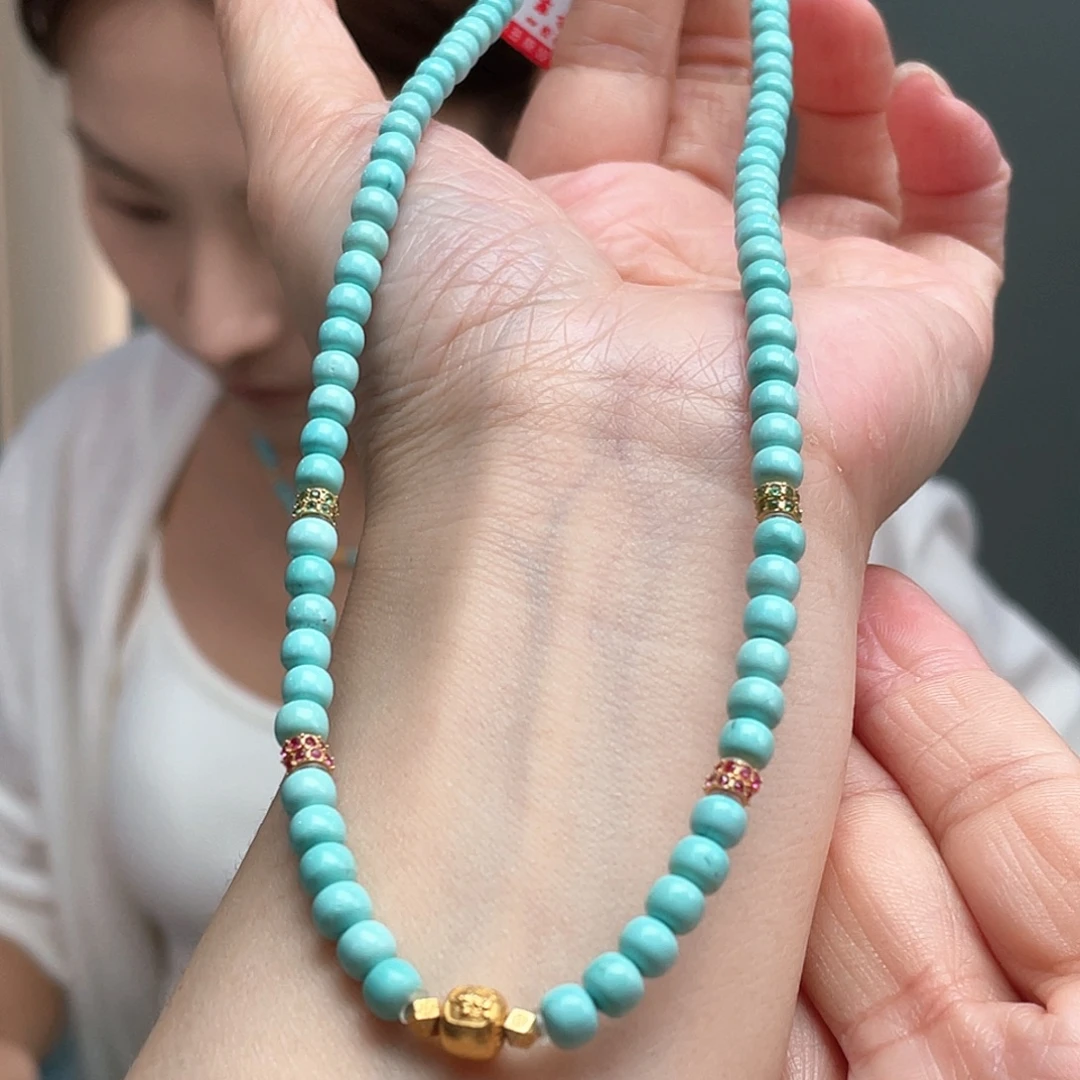 绿松石18K金镶嵌颈饰