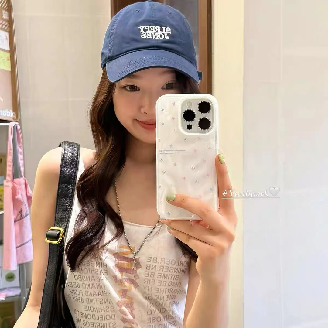 星星蝴蝶结适用iPhone16pro手机壳苹果15新款14防摔13软12陨石纹