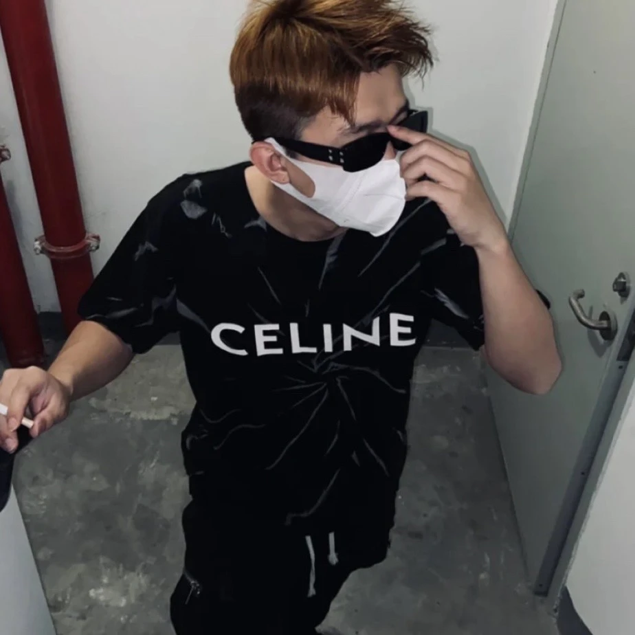 99新 Celine/思琳 6553/CELINE 字母Logo印花扎染圆领短袖